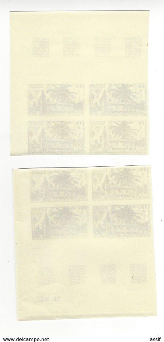 GABON ESSAI DE COULEUR PA YT N° 61 MISSIONNAIRES AMERICAINS USA BLOC DE 4 (x2) NEUF MNH ** /FREE SHIPPING R - Gabon (1960-...)