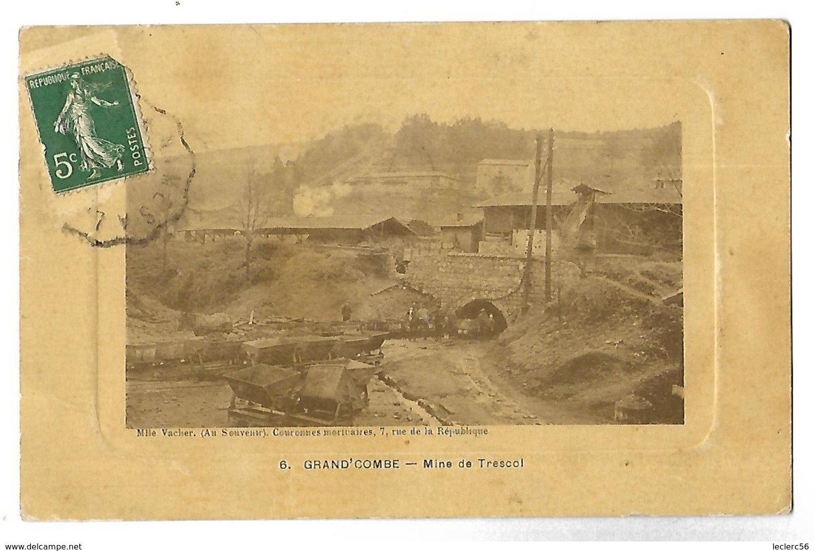 30 GRAND COMBE MINE DE TRESCOL 1913 CPA édit. Mlle Vacher 2 SCANS - Mijnen