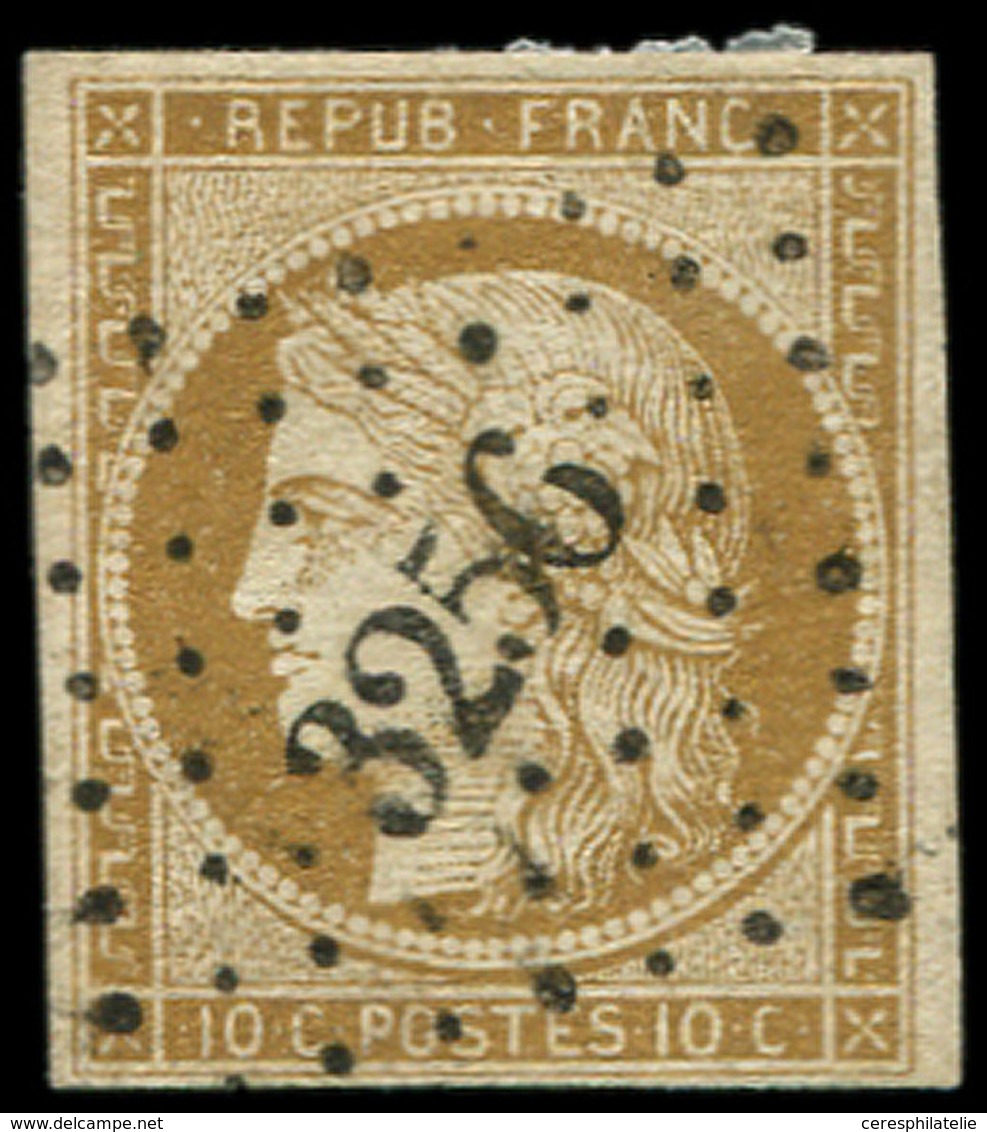 EMISSION DE 1849 - 1    10c. Bistre-jaune, Oblitéré PC 3256, Frappe Superbe - 1849-1850 Ceres