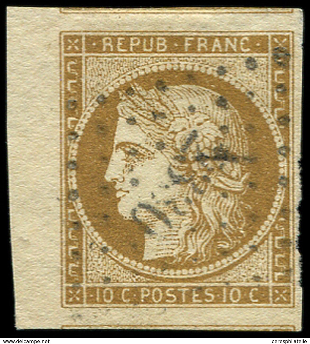 EMISSION DE 1849 - 1a   10c. Bistre-brun, Petit Bdf Et 2 Filets De Voisin, Obl. PC, Superbe - 1849-1850 Cérès