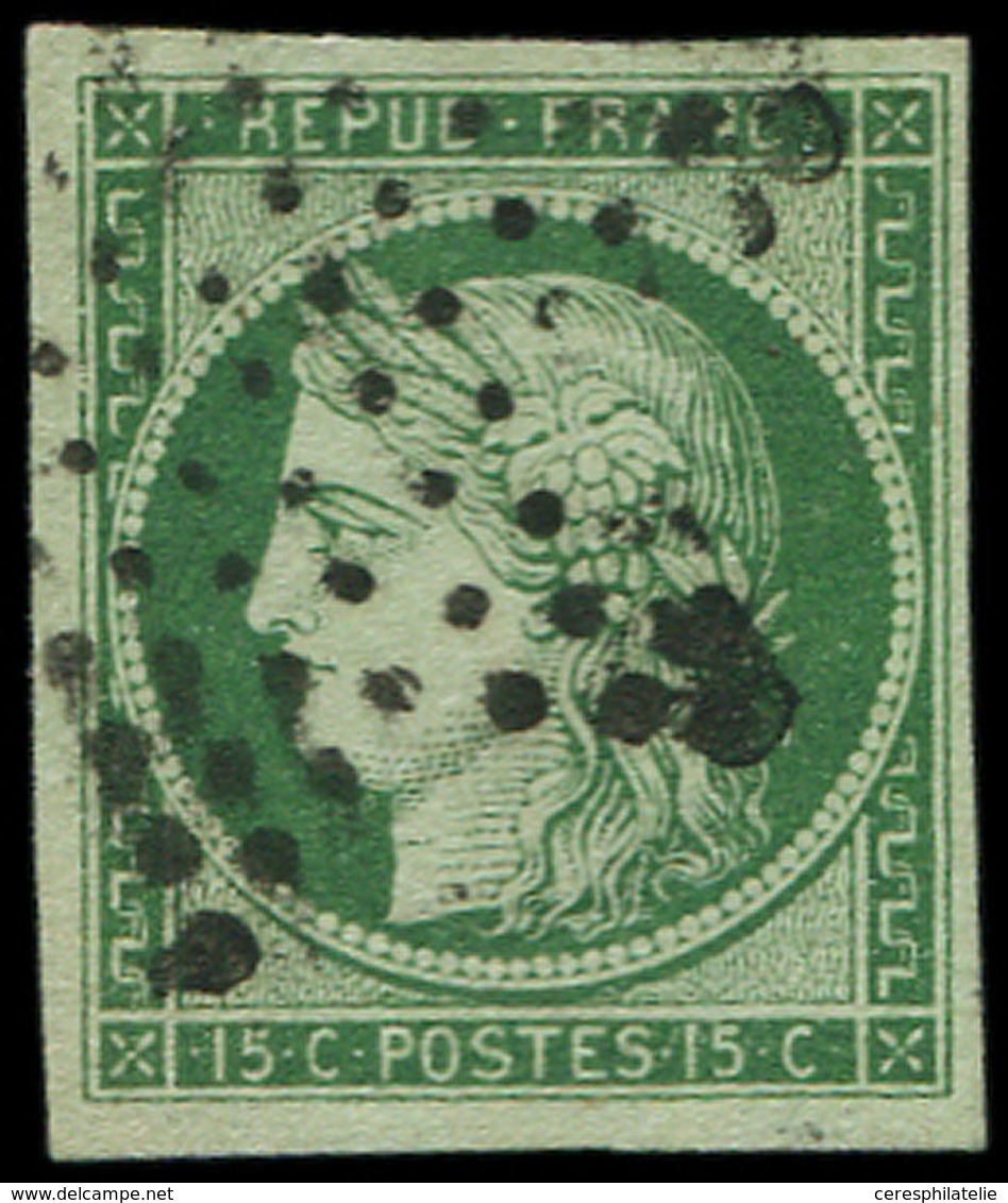 EMISSION DE 1849 - 2b   15c. Vert FONCE, Obl. ETOILE, TB. C - 1849-1850 Ceres