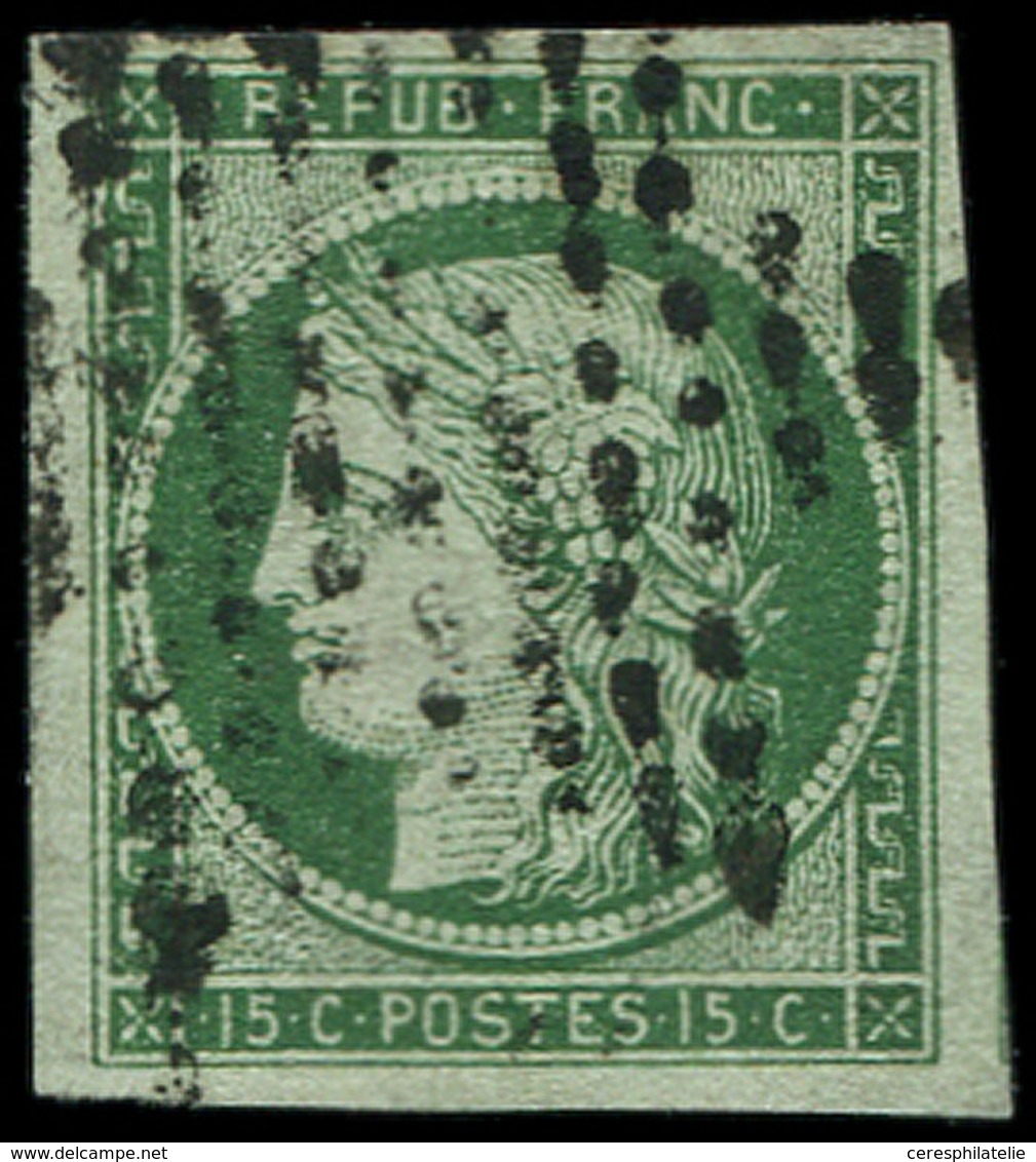 EMISSION DE 1849 - 2b   15c. Vert FONCE, Obl. ETOILE, TB. C - 1849-1850 Ceres