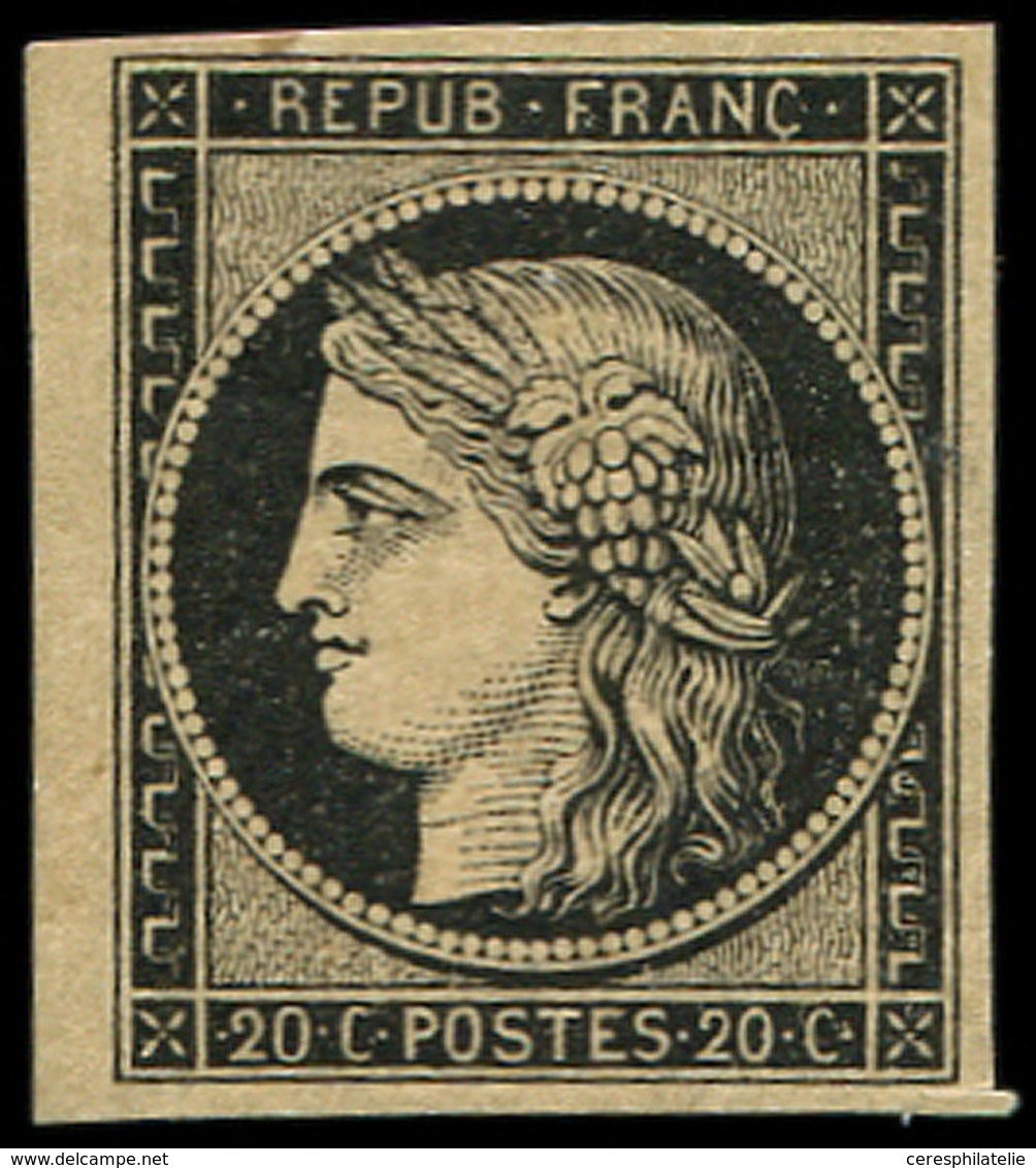 * EMISSION DE 1849 - 3    20c. Noir Sur Jaune, Pet. Ch., TB - 1849-1850 Cérès
