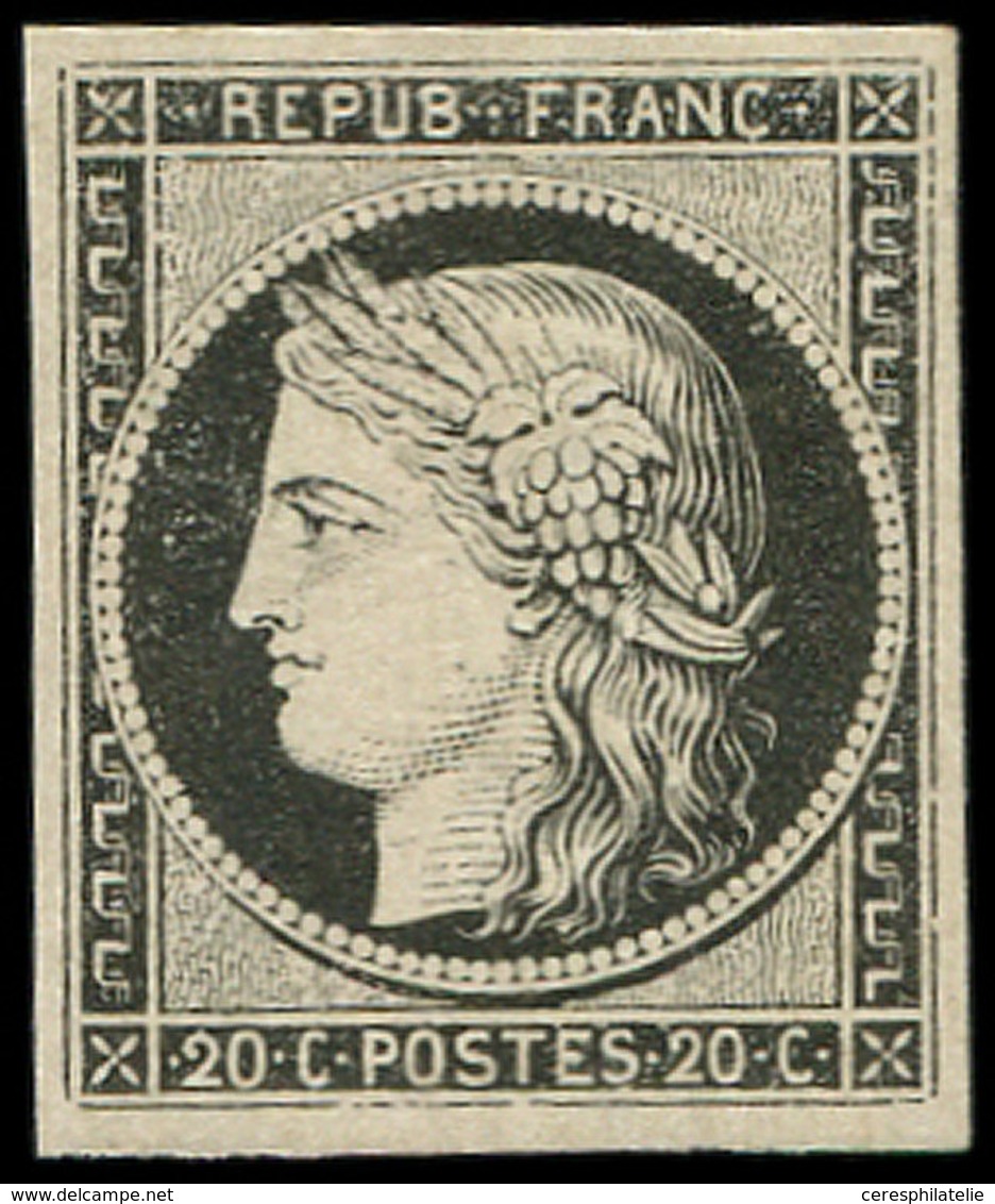 * EMISSION DE 1849 - 3a   20c. Noir Sur Blanc, Infime Trace De Ch., Fraîcheur Postale, TB - 1849-1850 Cérès