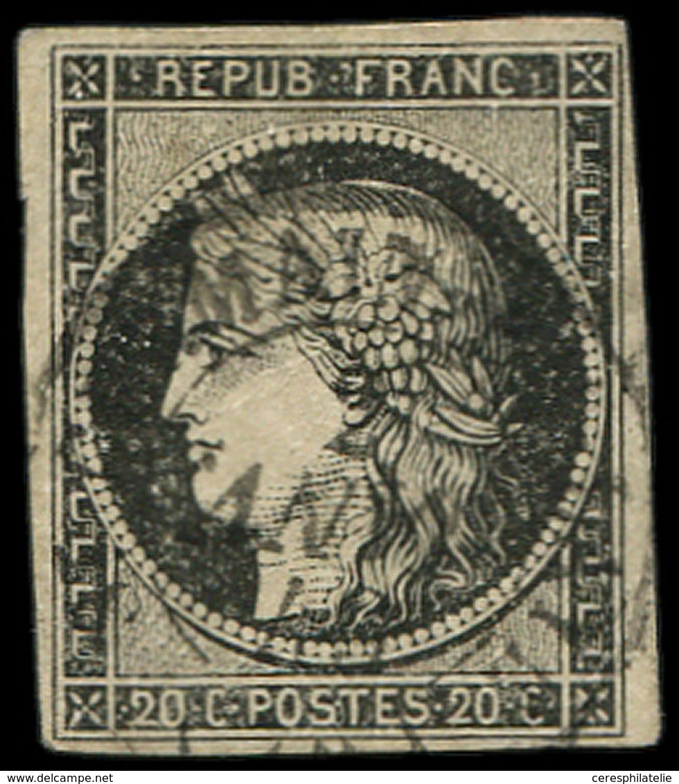 EMISSION DE 1849 - 3    20c. Noir Sur Jaune, Obl. Càd T15 ST GERMAIN EN LAYE 2 JANV 49, TB - 1849-1850 Ceres