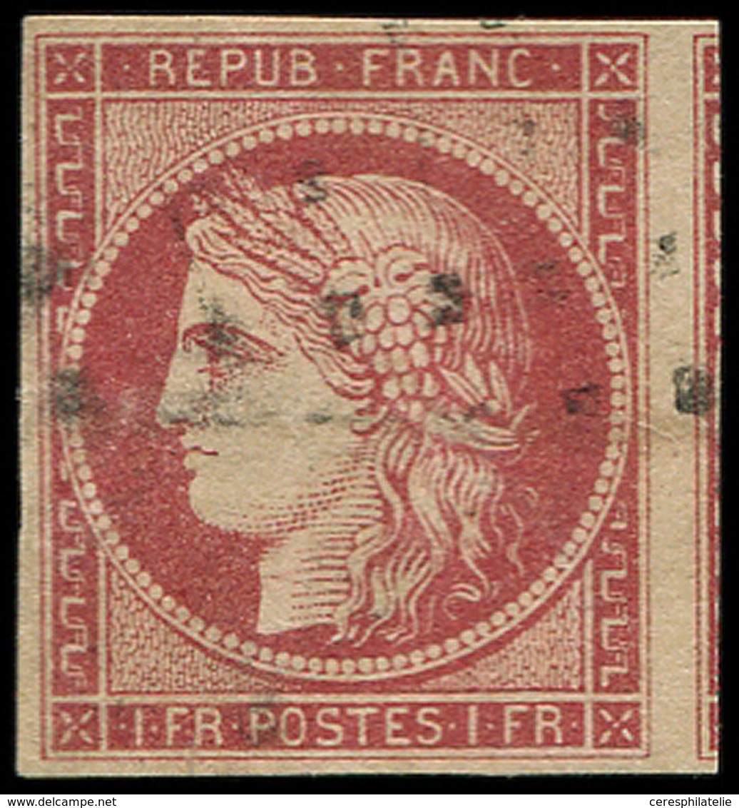 EMISSION DE 1849 - 6a    1f. Carmin Clair, Obl. GROS POINTS, TB - 1849-1850 Ceres