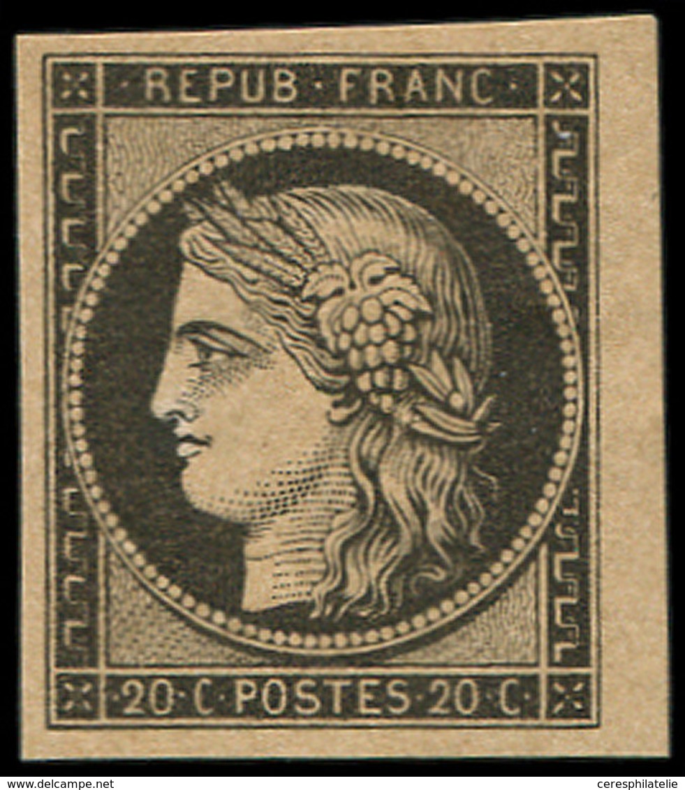 ** EMISSION DE 1849 - R3f  20c. Noir Sur Jaune, REIMPRESSION, Petit Bdf, TB - 1849-1850 Ceres