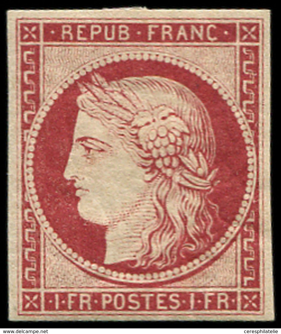 * EMISSION DE 1849 - R6f   1f. Carmin, REIMPRESSION, Forte Ch. Mais Grande Fraîcheur, TB - 1849-1850 Ceres