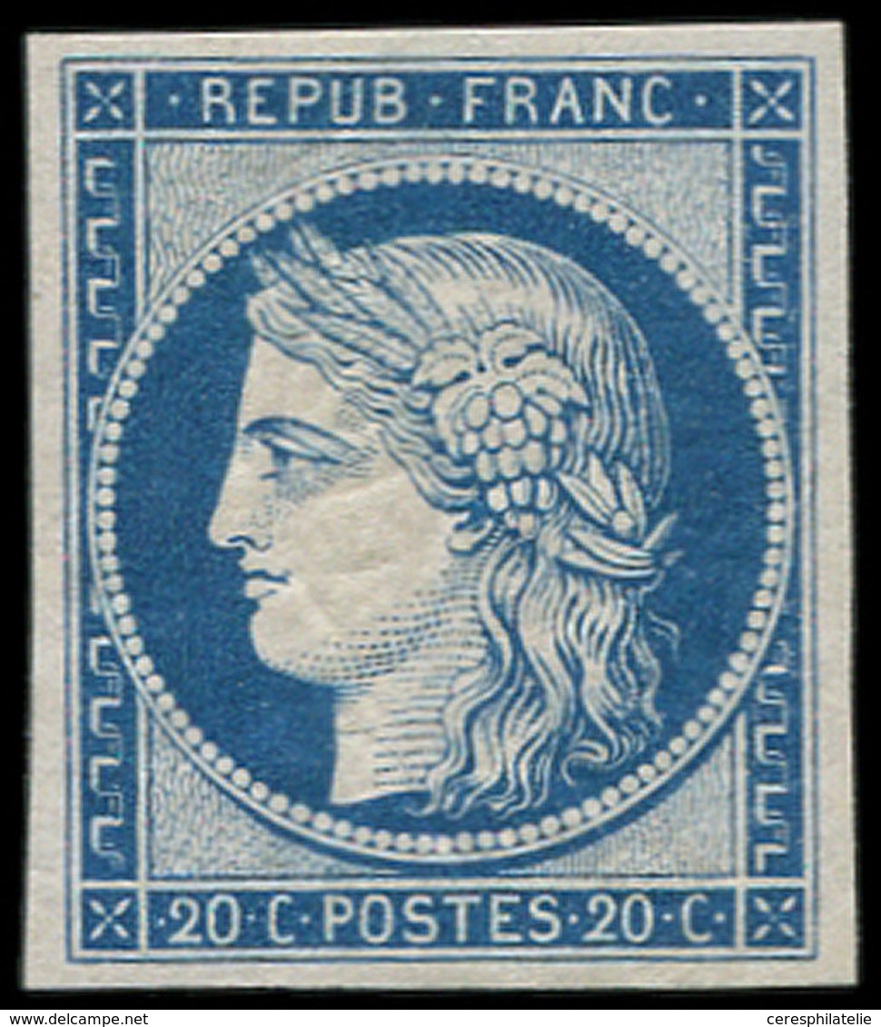 ** EMISSION DE 1849 - R8f  20c. Bleu, REIMPRESSION, TB - 1849-1850 Ceres