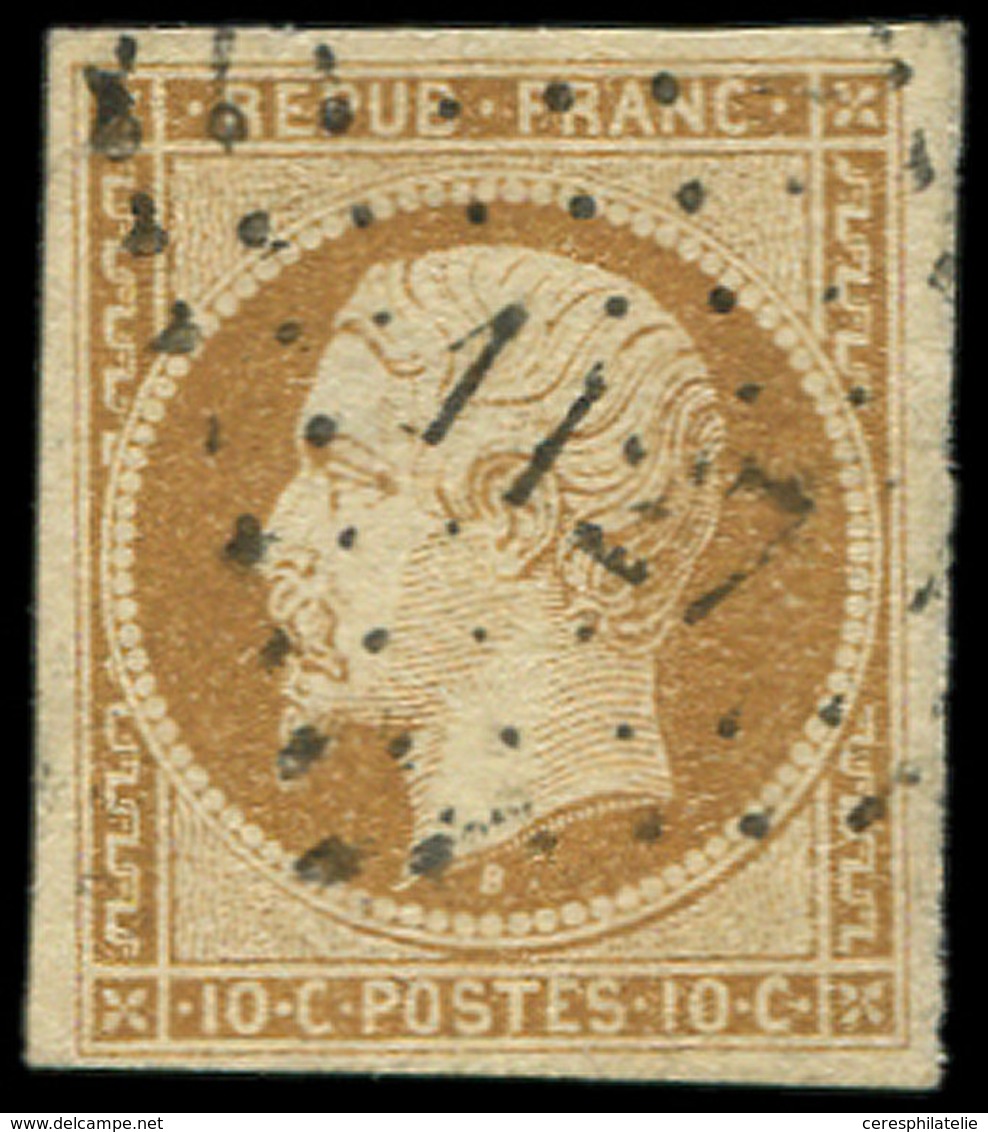 PRESIDENCE - 9    10c. Bistre-jaune, Obl. PC 1127, Frappe TTB - 1852 Louis-Napoleon