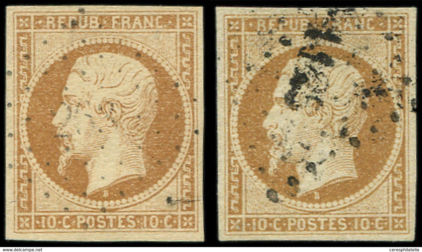 PRESIDENCE - 9    10c. Bistre-jaune, 2 Nuances Obl., TB - 1852 Louis-Napoleon