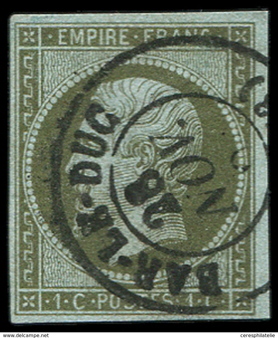 EMPIRE NON DENTELE - 11    1c. Olive, Obl. Càd T15 BAR-LE-DUC 28/11/( ), TB - 1853-1860 Napoleon III