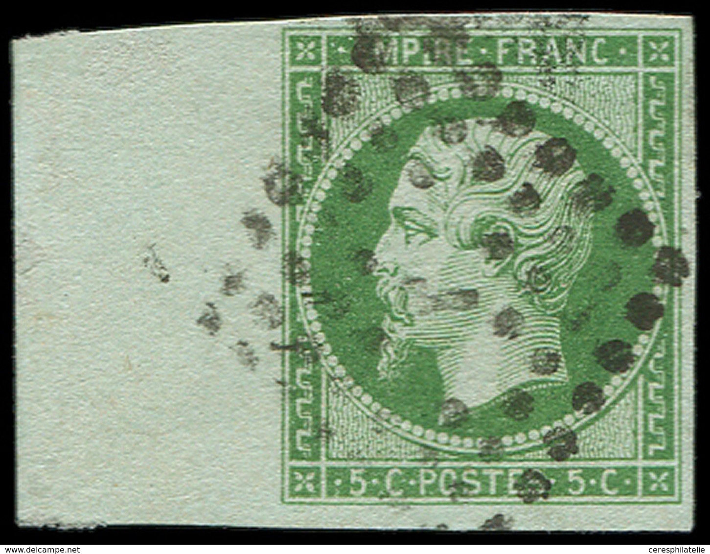 EMPIRE NON DENTELE - 12    5c. Vert, Bdf, Obl. Losange, TTB - 1853-1860 Napoleone III