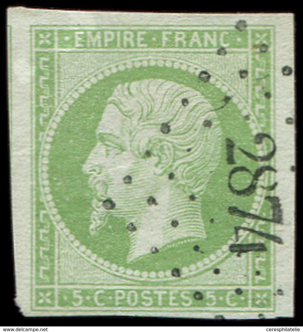 EMPIRE NON DENTELE - 12    5c. Vert, Nuance Pâle, Obl. PC 2874, Frappe Superbe, TTB - 1853-1860 Napoleone III