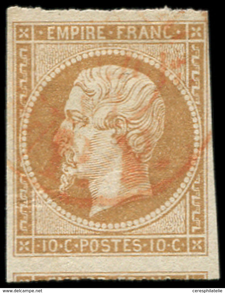 EMPIRE NON DENTELE - 13B  10c. Brun Clair T II, Cachet Rouge Des Imprimés, TB - 1853-1860 Napoleon III