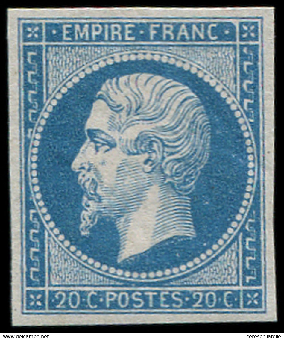 ** EMPIRE NON DENTELE - 14B  20c. Bleu, T II, Frais Et TTB - 1853-1860 Napoleon III