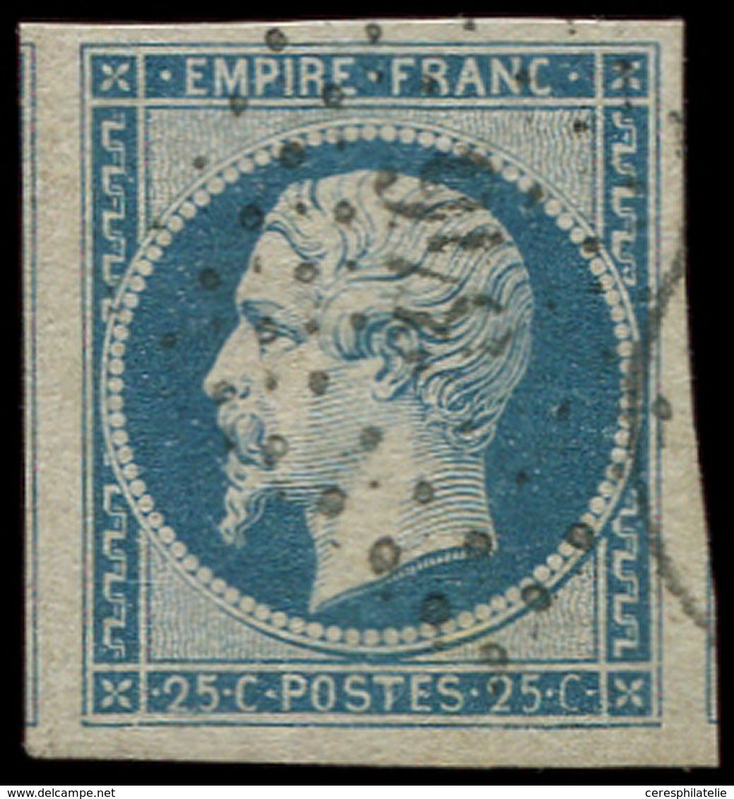 EMPIRE NON DENTELE - 15   25c. Bleu, Grandes Marges, Obl. PC, TTB - 1853-1860 Napoleon III