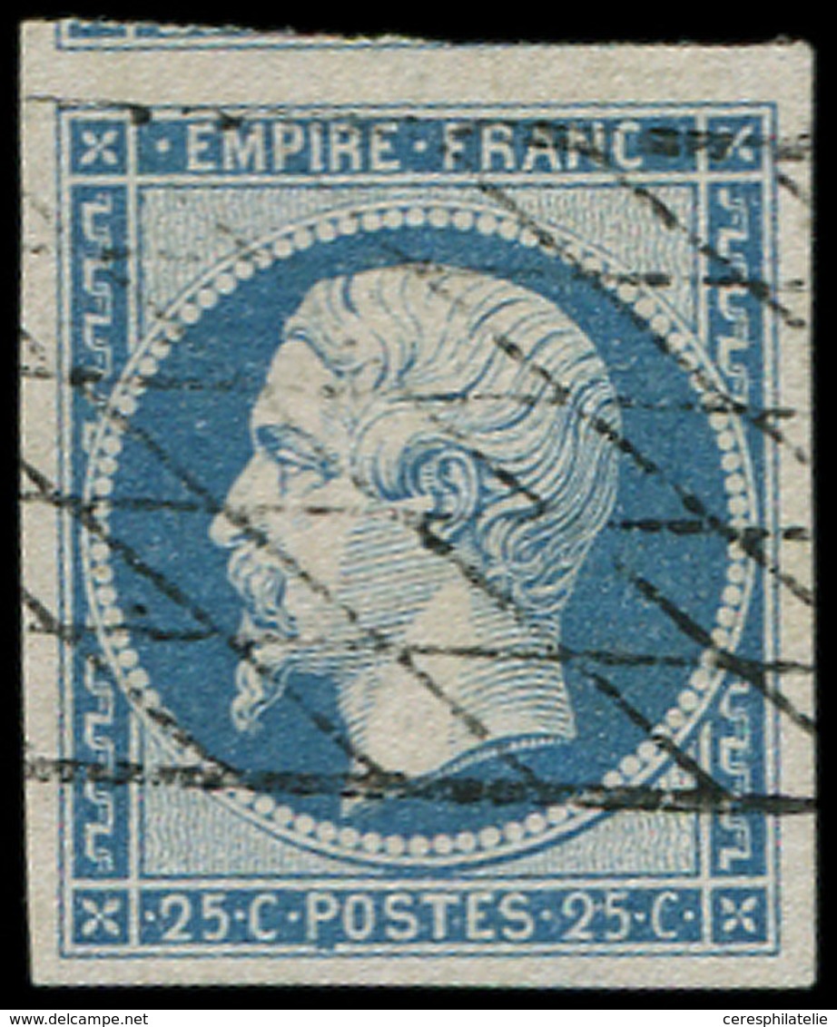 EMPIRE NON DENTELE - 15   25c. Bleu, Obl. GRILLE SANS FIN, TTB - 1853-1860 Napoleon III