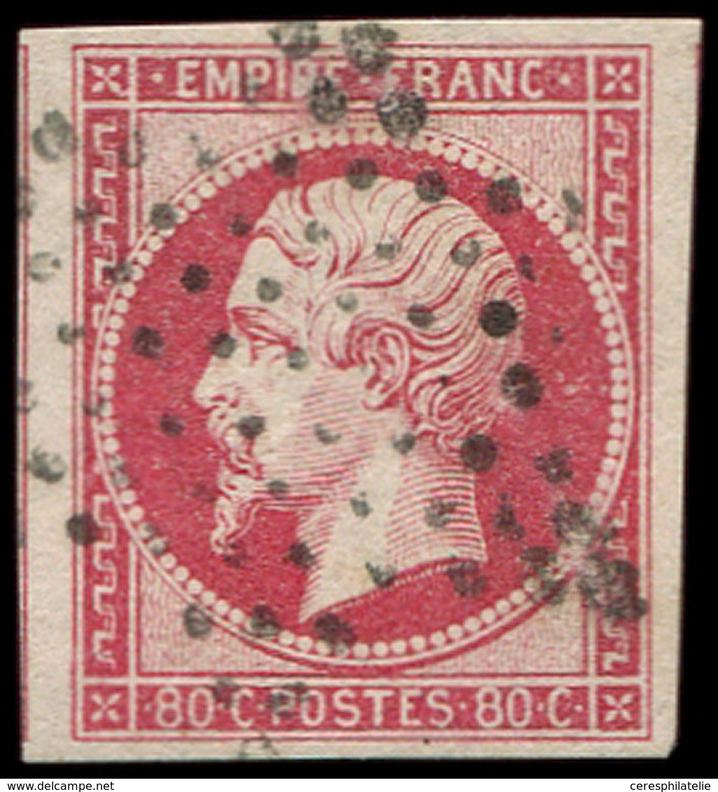 EMPIRE NON DENTELE - 17B  80c. Rose, Obl. ETOILE, TTB - 1853-1860 Napoleon III