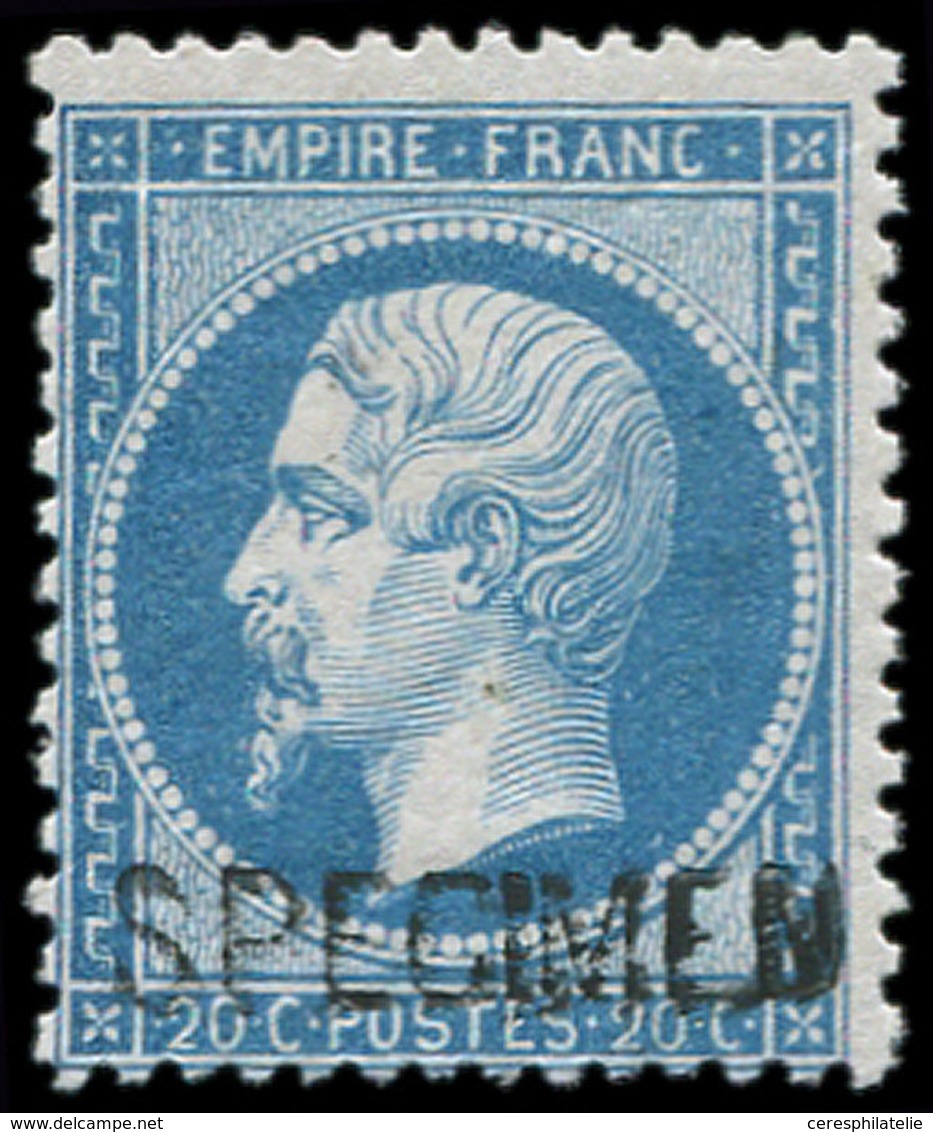 * EMPIRE DENTELE - S22d 20c. Bleu, Surcharge SPECIMEN, TB - 1862 Napoleon III