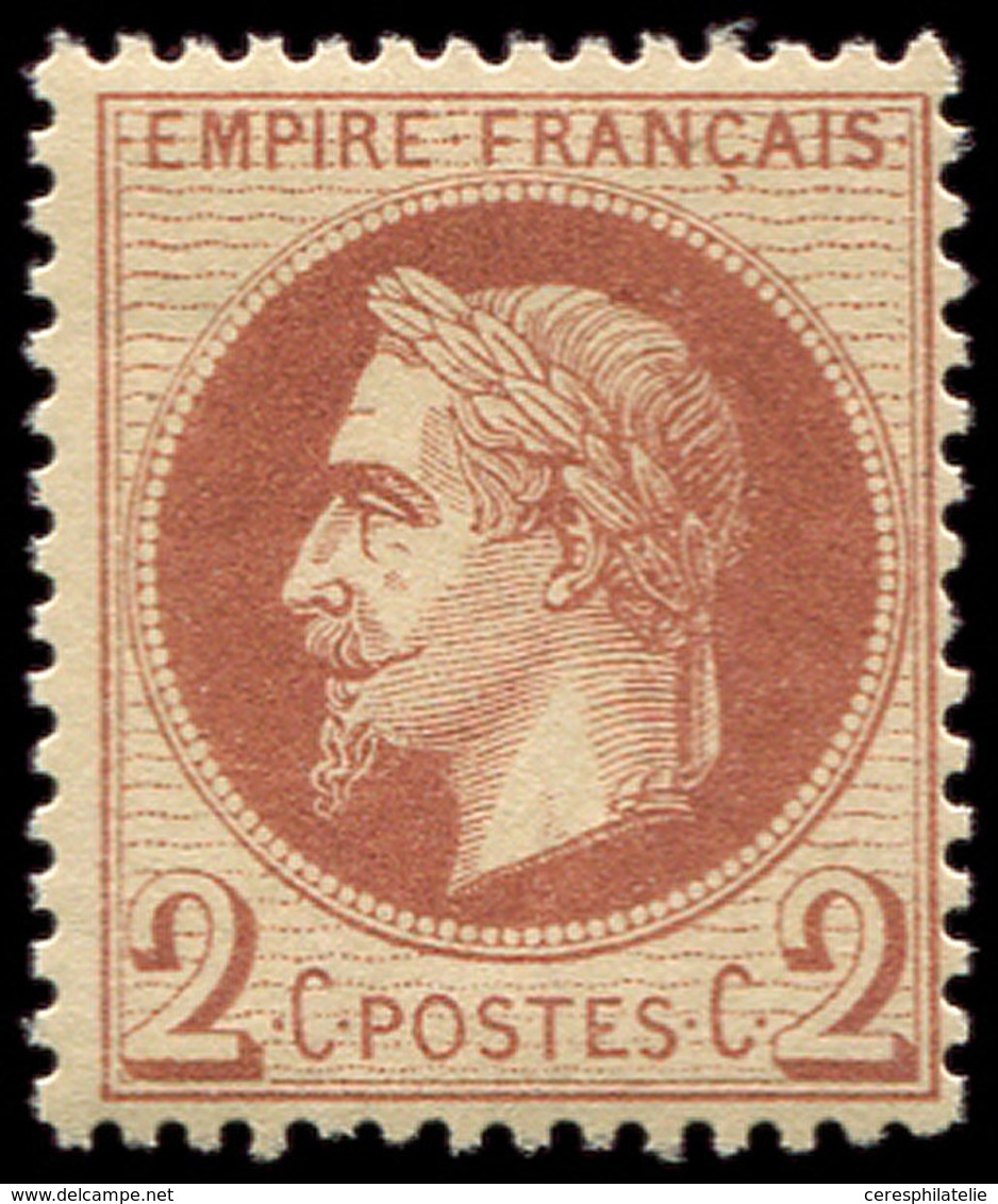 ** EMPIRE LAURE - 26B   2c. Rouge-brun Clair, T II, Très Frais Et TTB - 1863-1870 Napoleon III Gelauwerd