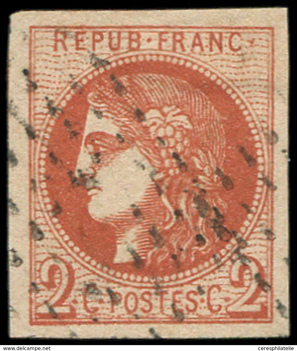 EMISSION DE BORDEAUX - 40B   2c. Brun-rouge, R II, Obl., Grandes Marges, Belle Nuance Vive, TTB - 1870 Emisión De Bordeaux
