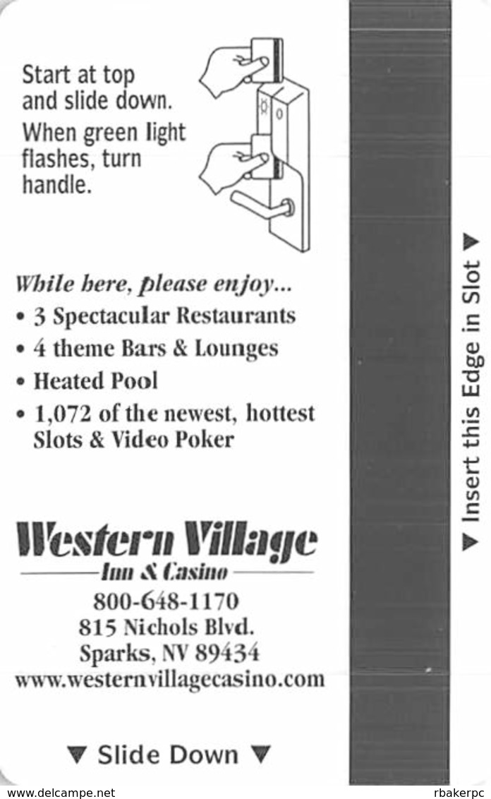 Wendover Village Casino - Sparks NV - Hotel Room Key Card - Hotel Keycards