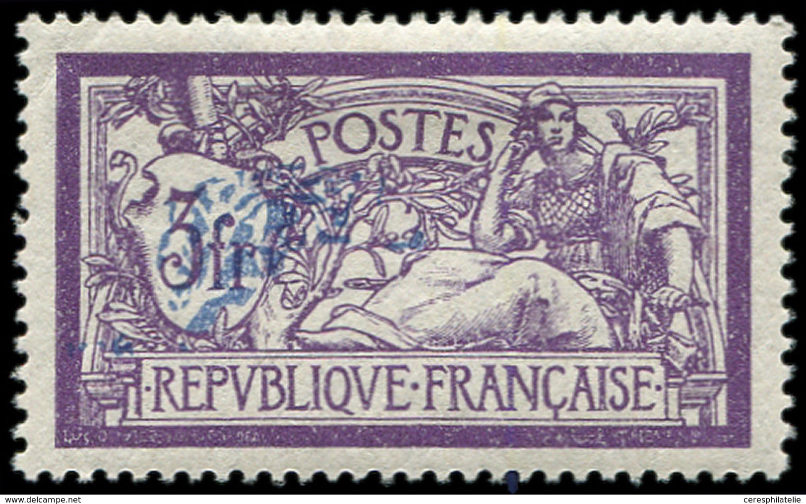 * Collection Au Type Merson - 206   3f. Violet Et Bleu, CENTRE Très Déplacé, TB - 1900-27 Merson