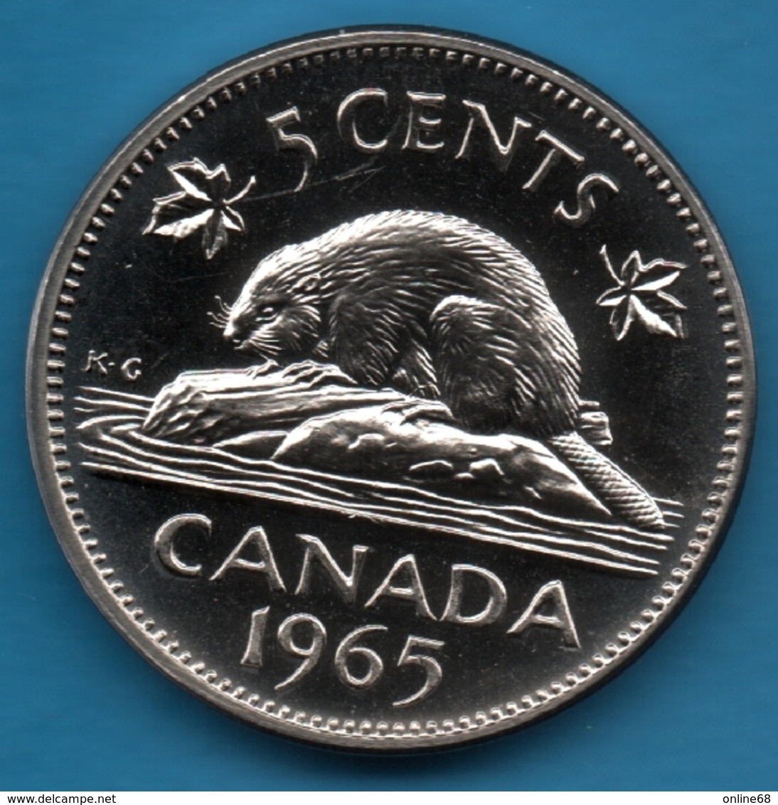 CANADA 5 CENTS 1965  KM# 60.1 Castor Canadensis - Canada