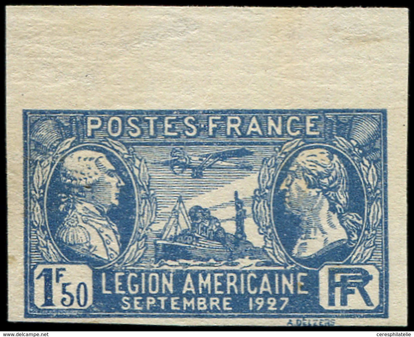 * NON DENTELES - 245a  Légion Américaine, 1f.50 Outremer, Haut De Feuille, Forte Ch., TB - Non Classés