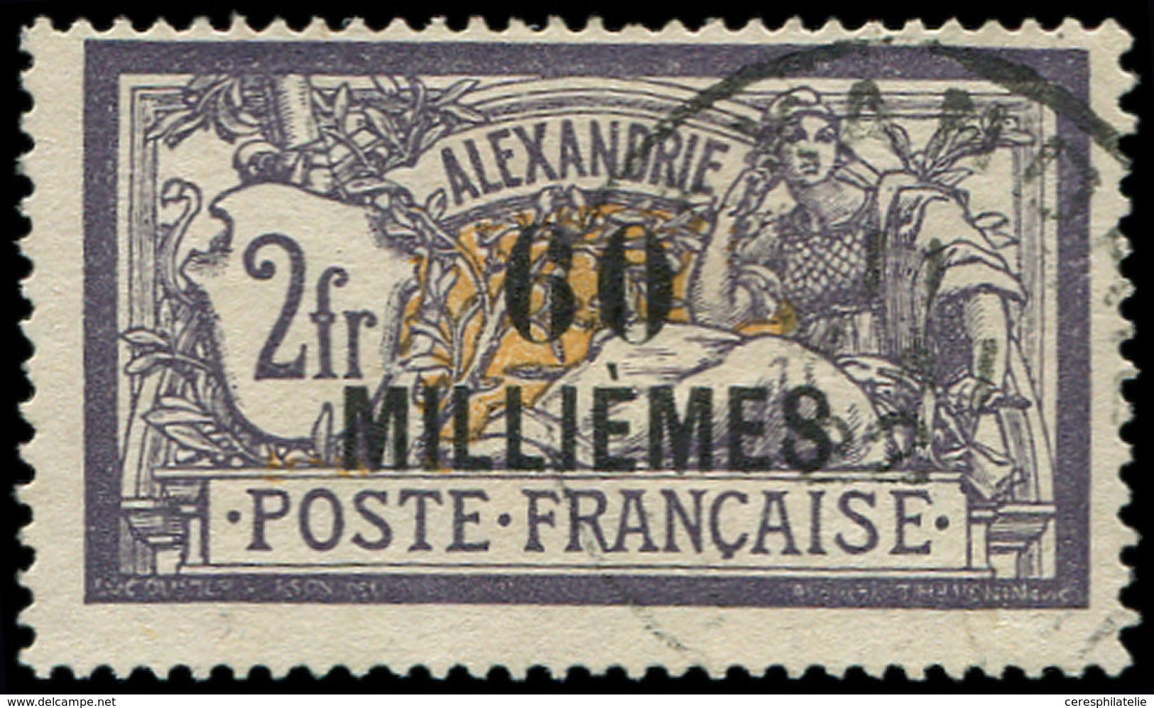 ALEXANDRIE 59 : 60m. Sur 2f. Violet Et Jaune, Obl., TB. Br - Other & Unclassified