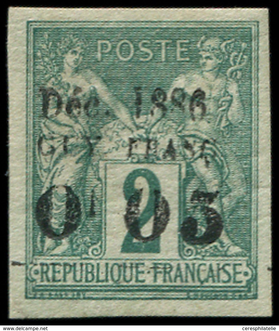 * GUYANE 1a : 0f05 Sur 2c. Vert De 1886, TB. Br - Other & Unclassified