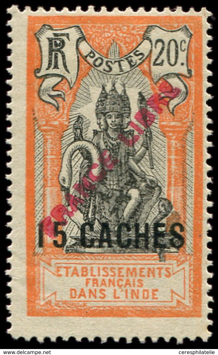 * INDE 128 : 15ca. Sur 20c. Rouge-orange Et Noir, FRANCE LIBRE, TB - Otros & Sin Clasificación