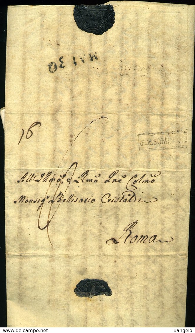 SP101 PREFILATELICA NAPOLEONICA DA FOSSOMBRONE A ROMA 1812 - 1. ...-1850 Prephilately