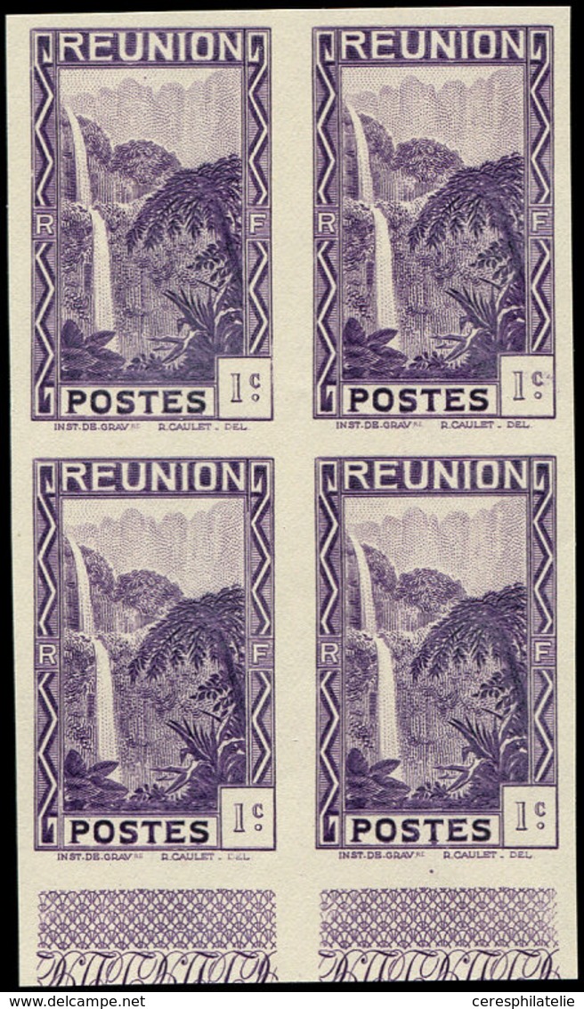 ** REUNION 125a : 1c. Violet, BLOC De 4 NON DENTELE Bdf, TB - Otros & Sin Clasificación