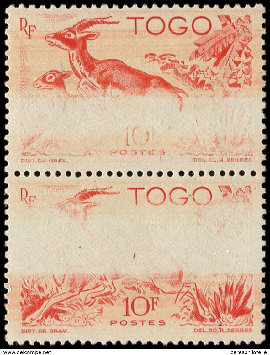 ** TOGO 250 : 10f. Rouge-orange, Impression DEFECTUEUSE, PAIRE, TB - Other & Unclassified