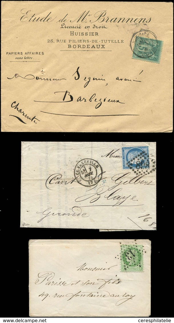 Let Lot De 5 Lettres Affr. Cérès De 1871 Ou Sage, TB - Sammlungen (im Alben)