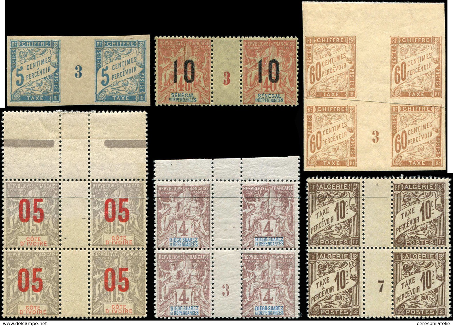 ** Colonies, Lot De 6 Mill. Des Colonies, Dont 4 En Blocs De 4, TB - Collections (with Albums)