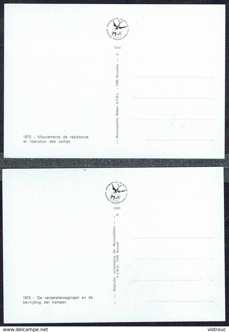 COB N° 1539/40 Sur 2 Cartes Max. - 25 Ans Libération Des Camps De Prisonniers - Oblit: "BRUXELLES - 4/7/1970". - 1961-1970