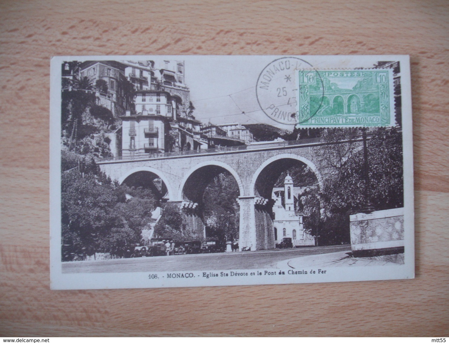 1943 Monaco Ville Sainte Devote Pont Chemin Fer  Cm C M Carte Maximum - Cartes-Maximum (CM)