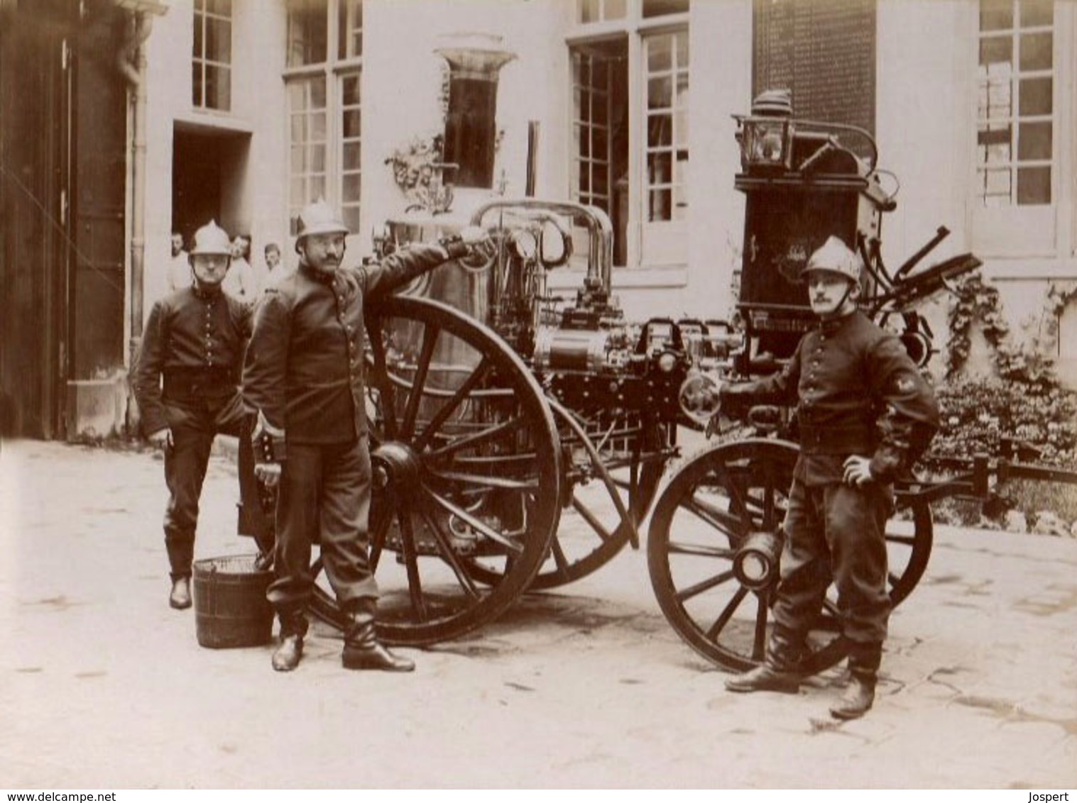 PRCP, Originale Sapeurs Pompiers De Paris / Pompe à Vap, Les Sapeurs-Pompiers, Brandweer, Photo Of Old Postcard, 2 Scans - Berufe