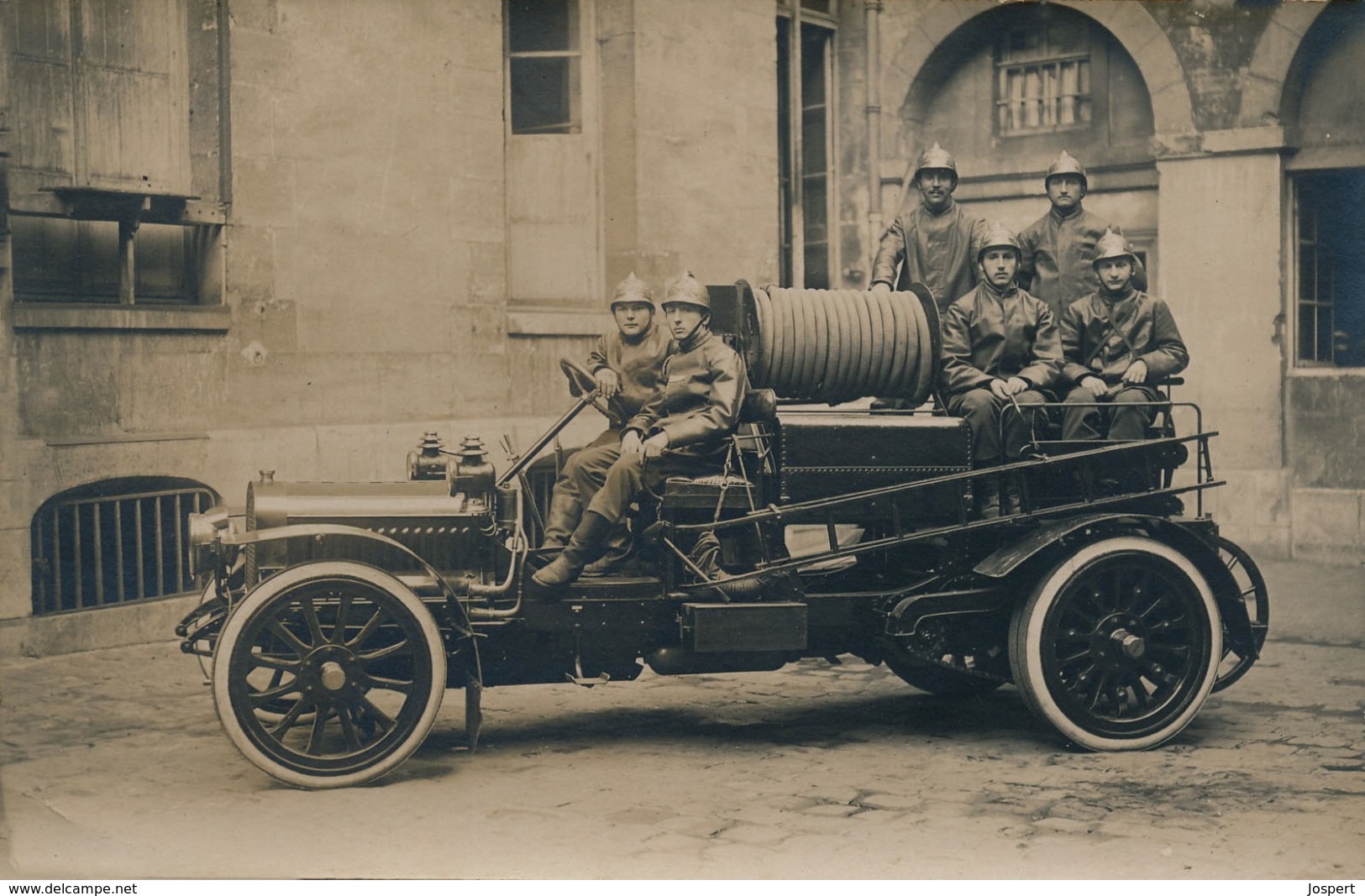 PRCP, , Les Sapeurs-Pompiers, Brandweer, Photo Of Old Postcard, 2 Scans - Berufe