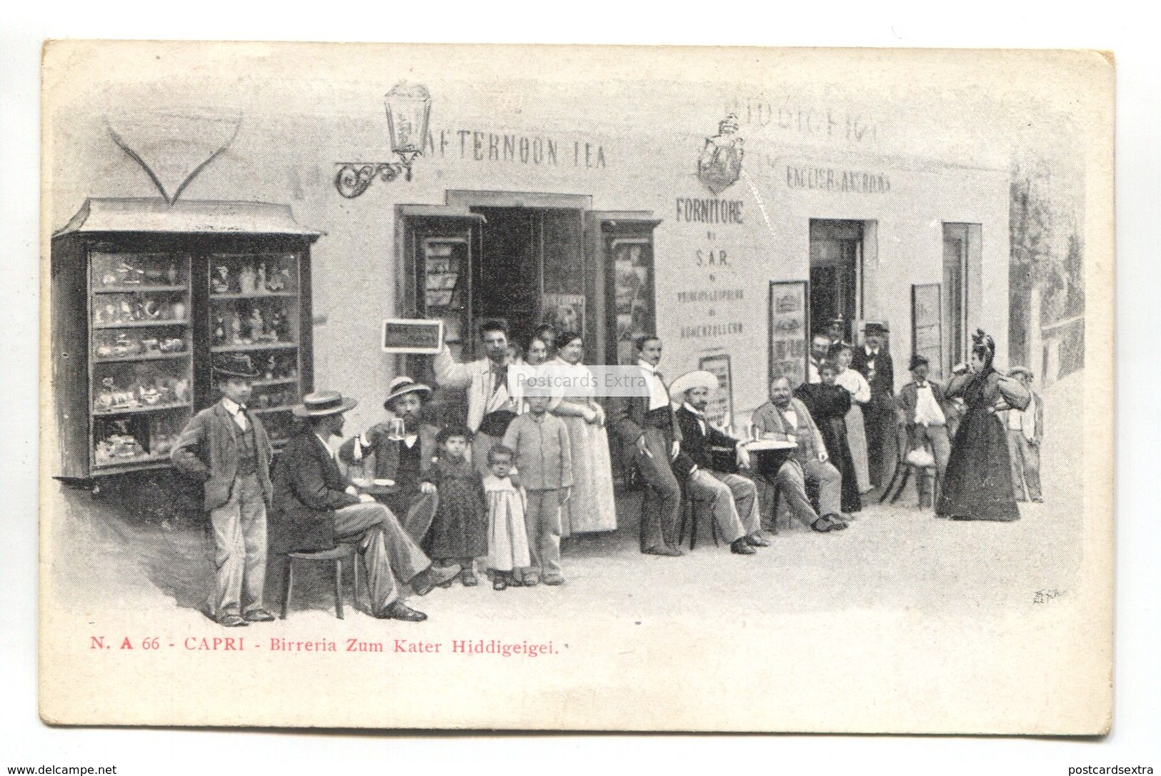 Capri - Birreria Zum Kater Hiddigeigei - Old Italy Café / Bar Postcard - Napoli (Naples)