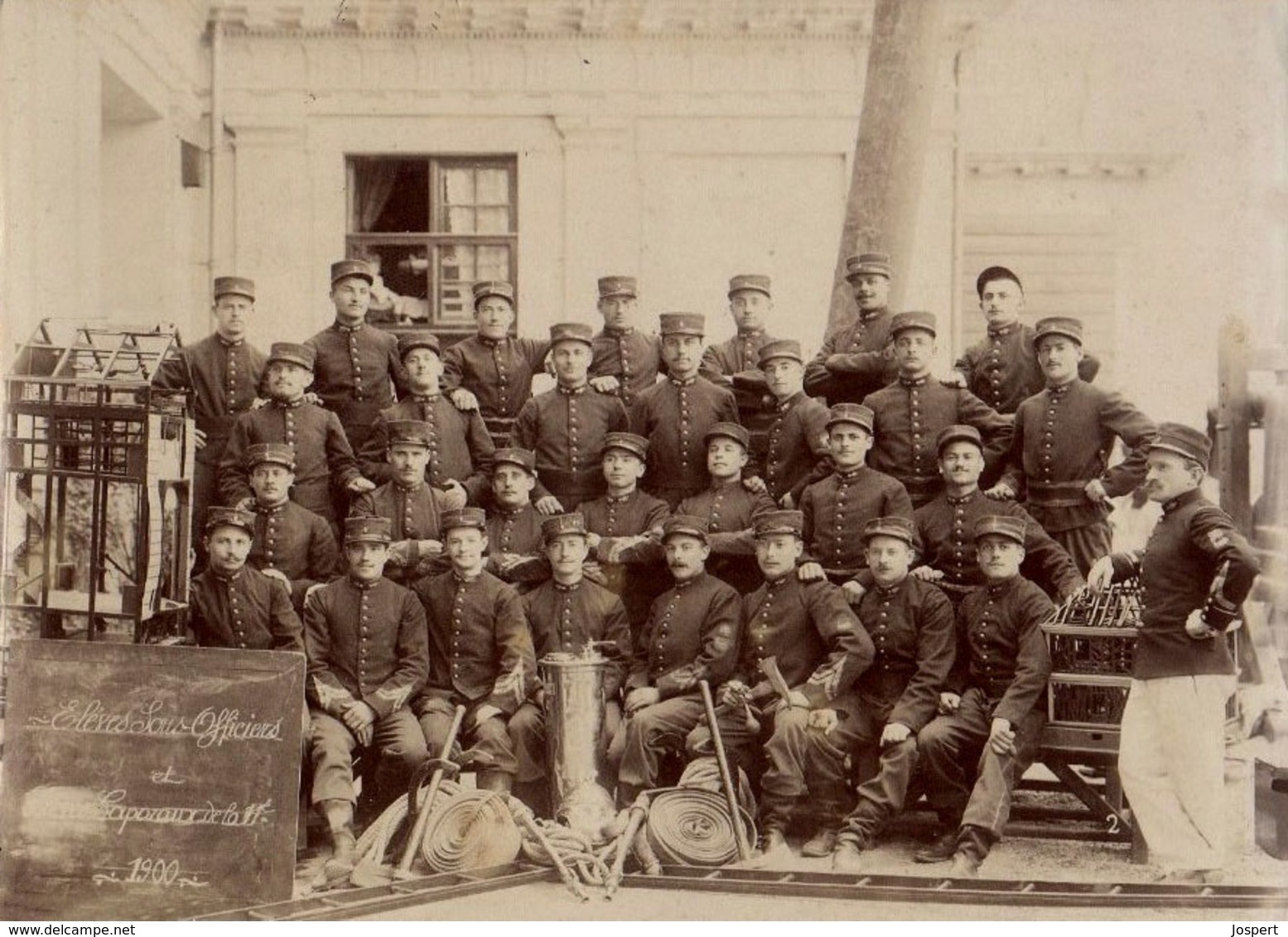PRCP, , Les Sapeurs-Pompiers De Paris / Elèves Sous-officiers,  Brandweer, Photo Of Old Postcard, 2 Scans - Berufe