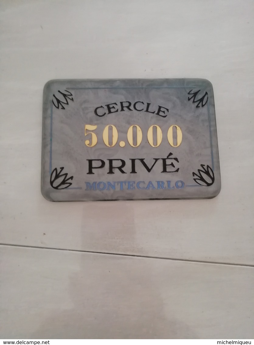 11686   PLAQUE DE 50 000  CERCLE PRIVE MONTE CARLO  JEU DE SOCIETE - Andere & Zonder Classificatie