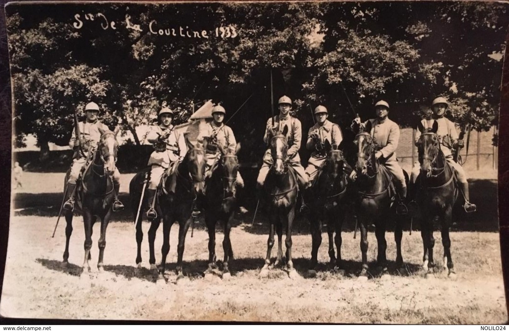 3 Cartes Photo, 1933, La Courtine, "départ De Manoeuvre", Cavaliers, Militaires, Camp, 23-Creuse - Manoeuvres