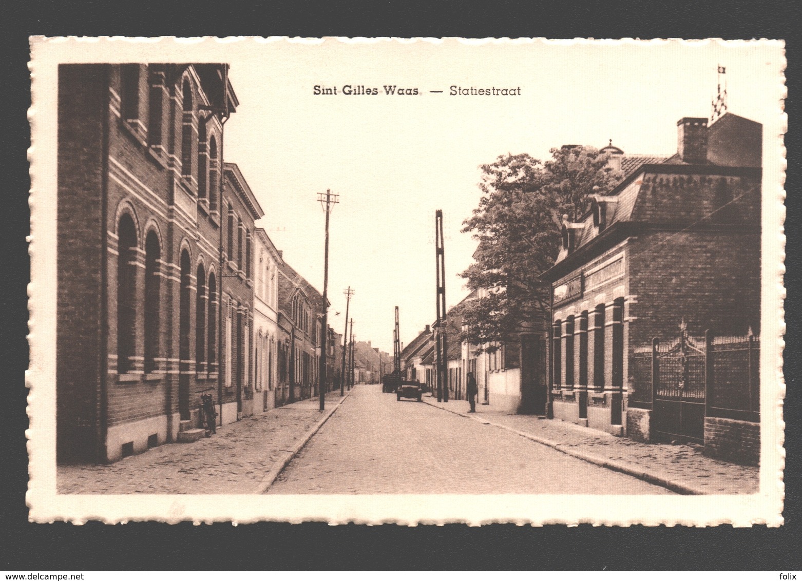 Sint-Gillis-Waas / Sint-Gilles-Waas - Statiestraat - Uitgave Em. Van Den Bosch (Kruidenierswaren) - Sint-Gillis-Waas