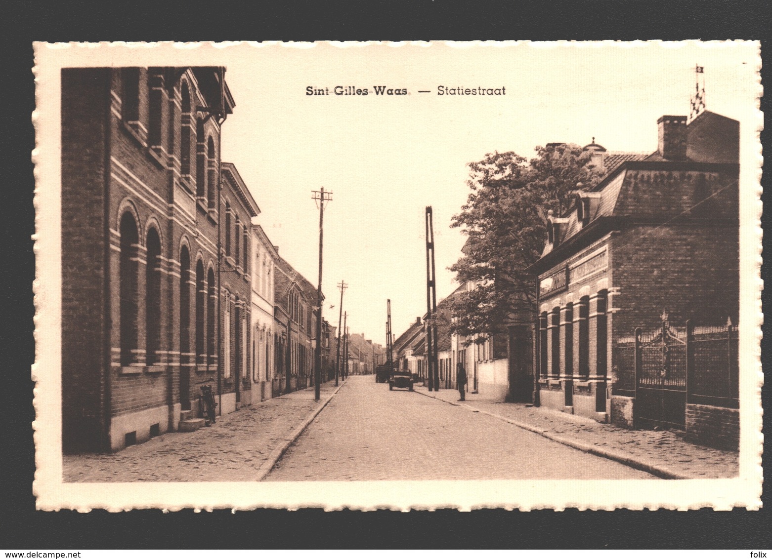 Sint-Gillis-Waas / Sint-Gilles-Waas - Statiestraat - Uitgave Em. Van Den Bosch (Kruidenierswaren) - Sint-Gillis-Waas