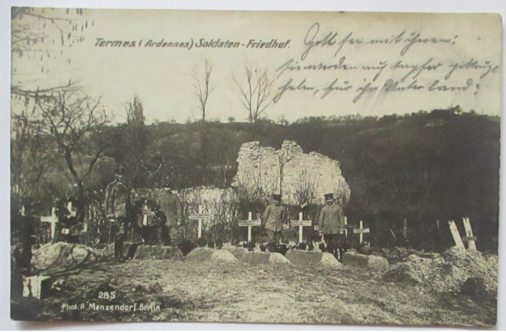 Termes Ardennes, Soldatenfriedhof, Feldpost RIR 80 Nach Friesenheim 1915 (5596) - War Cemeteries