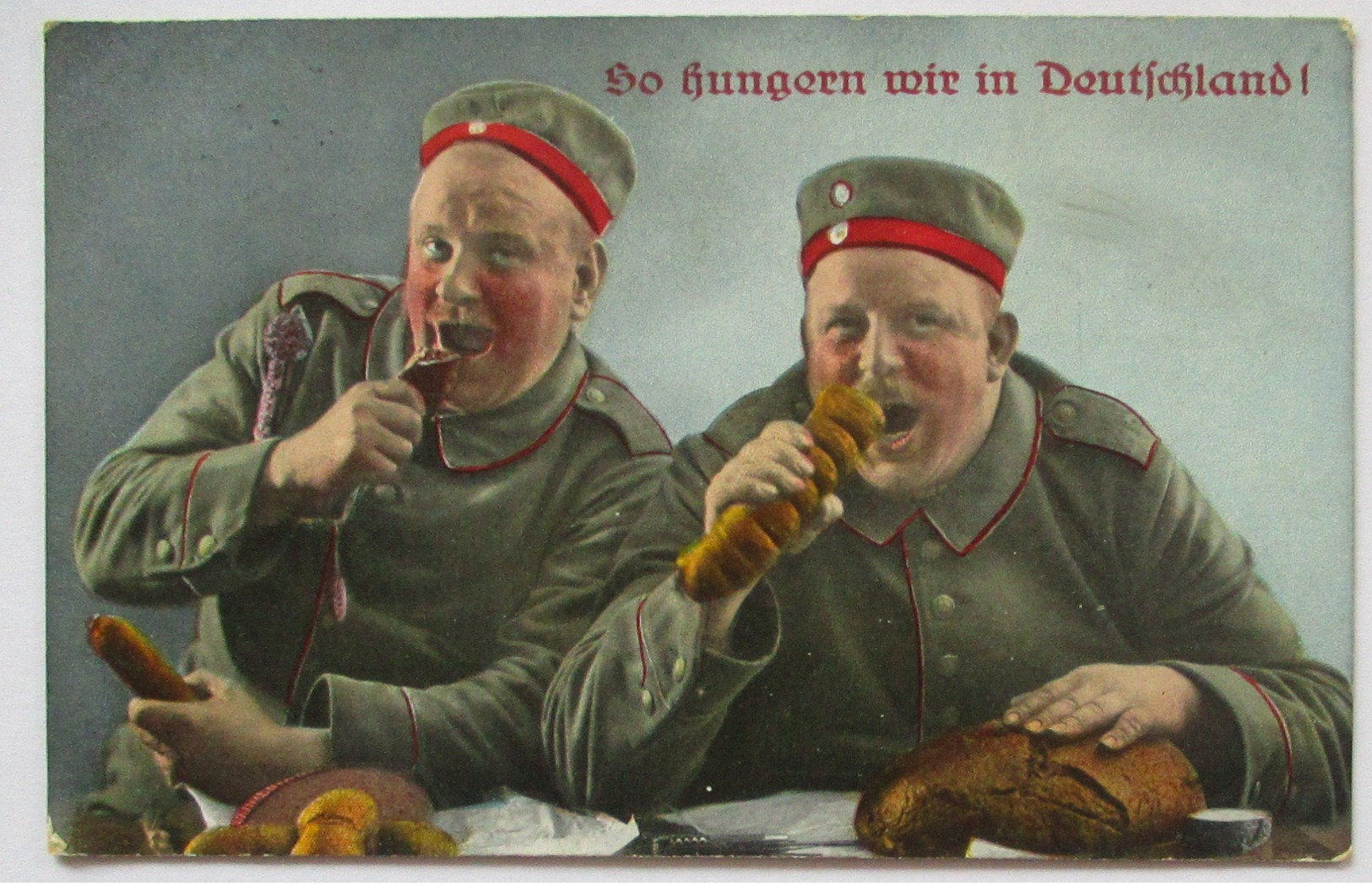 Essen, So Hungern Wir In Deutschland, Musketen Ers. K. 117. Mainz 1916 (46442) - Weltkrieg 1914-18
